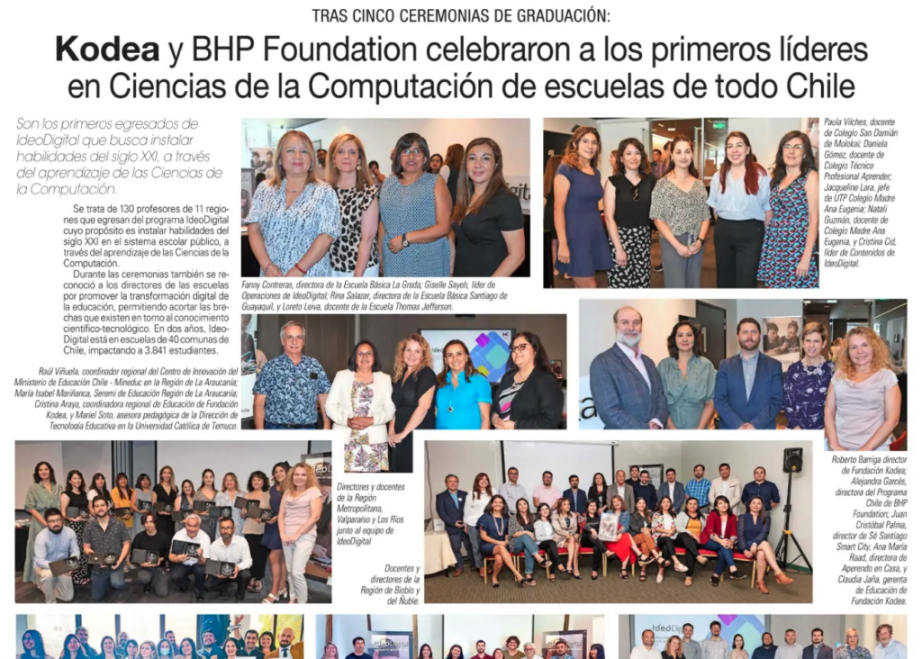 Kodea y BHP Foundation celebraron a los primeros docentes en Ciencias de la Computación de escuelas de todo Chile