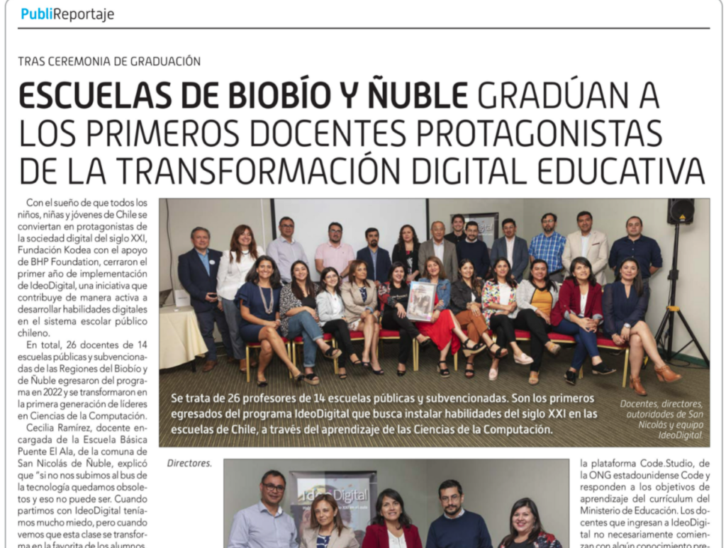 Escuelas de Bíobio y Ñuble gradúan a los primeros docentes protagonistas de la transformación digital educativa